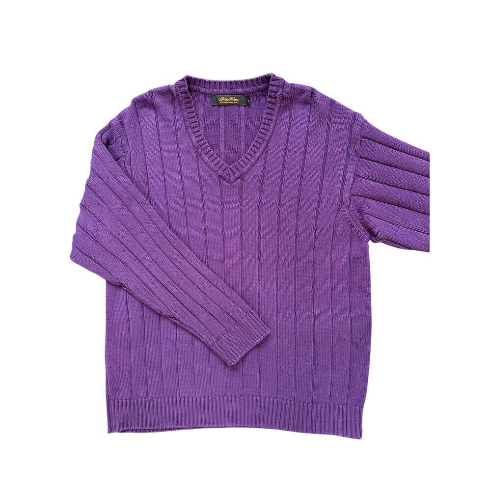 Brooks Brothers Men’s Ribbed V-Neck Knit Sweater, Size L, #1041